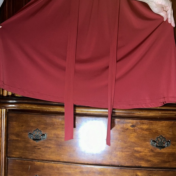 EUC Vintage Y2K Mixit Burgundy Dual Sided Wrap Dress - Picture 13 of 16